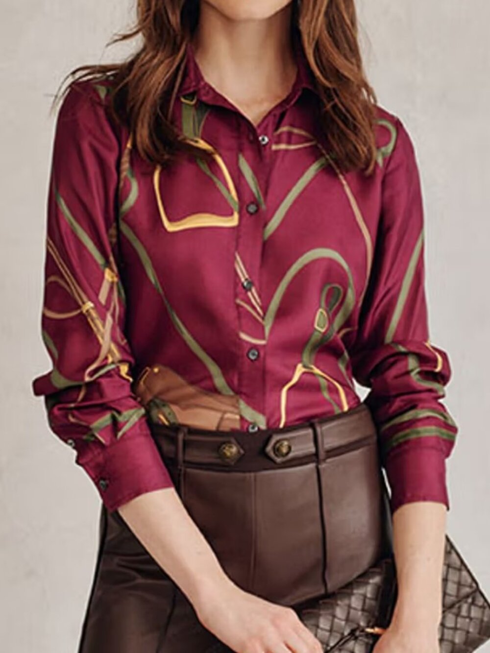 J.McLaughlin Denver Silk Blend Shirt in Modern Palomino